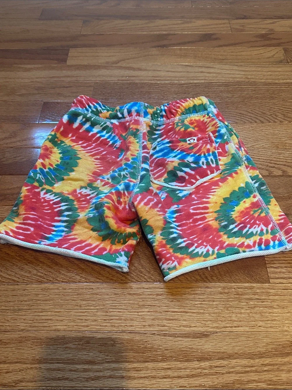 Appaman Kids Tie-Dye Cotton Shorts in Red, Yellow, Green, Blue